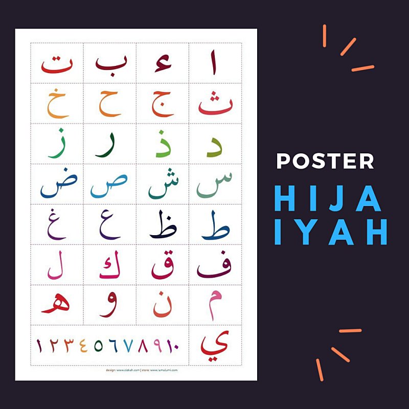 poster belajar huruf hijaiyah untuk anak-anak