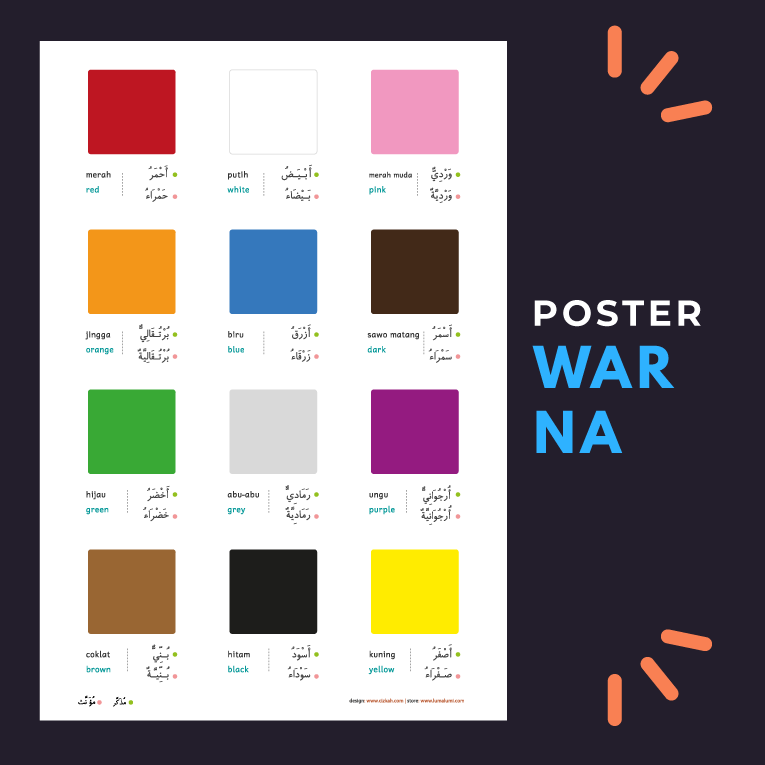poster mengenal warna untuk anak-anak